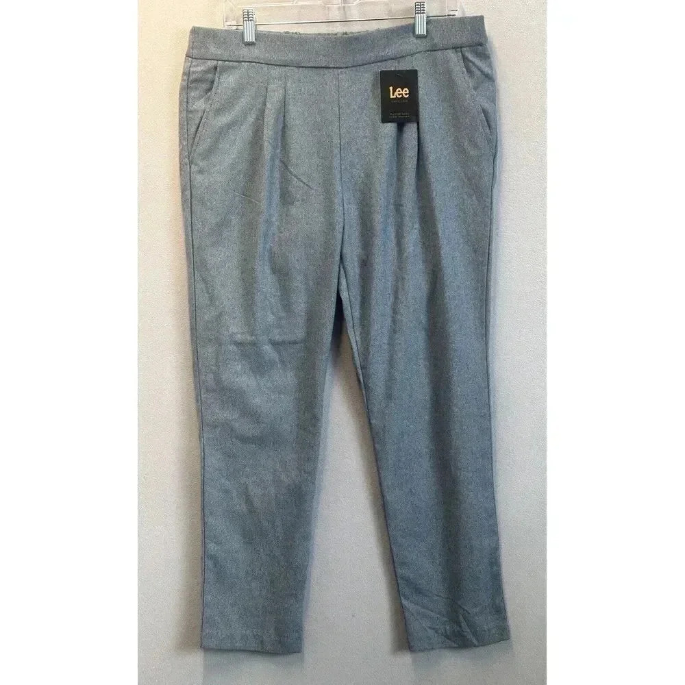 Lee Womens Regular Straight Fit Mid Rise Pants Size 12M Medium Pleated Taper NWT